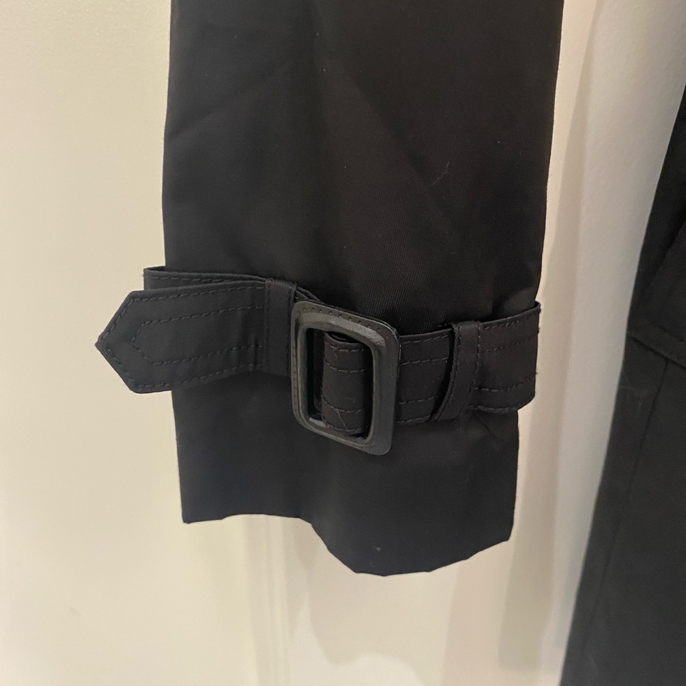 EUC Calvin Klein Water Resistant Trench Coat Black Size 2 - Picture 5 of 9